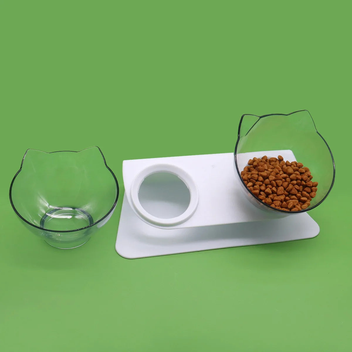 Elevated Anti-Tip Cat Bowl - Large Capacity Food & Water Feeder - FDA Certified Design