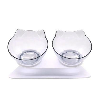 Elevated Anti-Tip Cat Bowl - Large Capacity Food & Water Feeder - FDA Certified Design